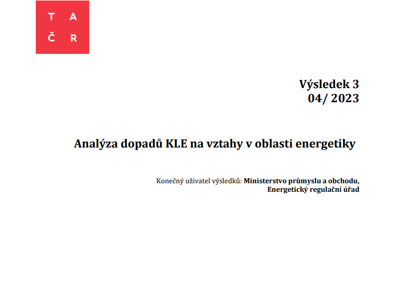 Analýza dopadů komunitní a lokální energetiky na vztahy v oblasti energetiky